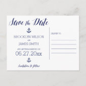 ウェディング航海の日付ポストカードのフレームを保存 案内ポストカード (裏面)