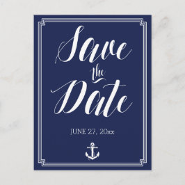 ウェディング航海の日付ポストカードのフレームを保存 案内ポストカード