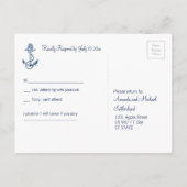 ウェディング航海のRSVPはがきテンプレート インビテーションポストカード (裏面)