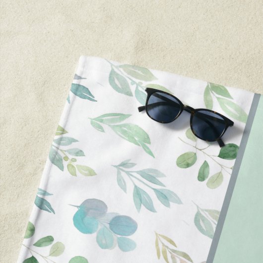 ウェディング記念品 水彩の葉 ビーチタオル (インサイチュ)