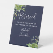 ウェディング記念 グリーン ネイビーブルー 台座サイン (正面)