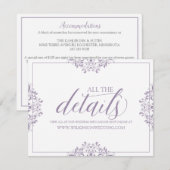 ウェディング詳細情報カード | ナディーン（ラベンダー） エンクロージャーカード (正面/裏面)