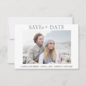 ウェディング1枚の写真で日付を保存する招待状 セーブザデート (正面)