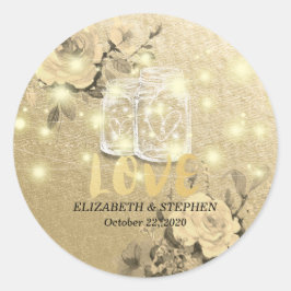 ウェディング ありがとう フラワーマソンジャー ストリングライト ラウンドシール