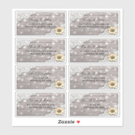 ウェディング アドレス レース ひまわり 木製 ストリング ライト シール