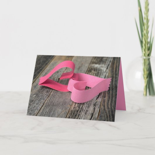 ウェディング・アニバーサリーに紙のハート カード (正面)