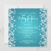 ウェディング・アニバーサリー・パーティー・ウィンター・スパークル・ブルー 招待状 (裏面)