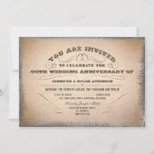 ウェディング・アニバーサリー ヴィンテージ タイポグラフィー インビテーションズ 招待状 (正面)