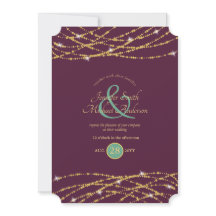 ウェディング アバージン ミント ゴールド ストリング ライト 招待状