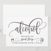 ウェディング アルコール バー サイン 招待状 (正面/裏面)