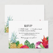 ウェディング アロハ トロピカル カード 招待状 ルアウ (正面/裏面)