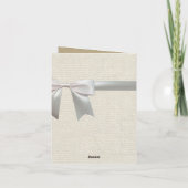 ウェディング アンティークレース リネン ホワイト クラシック プレtty サンキューカード (裏面)