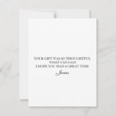 ウェディング＆イベントに最適なエレガントなブラック＆ゴールド サンキューカード (裏面)