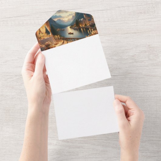 ウェディング＆イベントの招待状 | オーダーメイドデザイン オールインワン招待状 (貼ってはがせる)