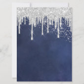 ウェディング イベント プログラム ネイビーブルー シルバーグレー ドリップス (裏面)