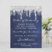 ウェディング イベント プログラム ネイビーブルー シルバー ネイビーブルー (スタンド正面)