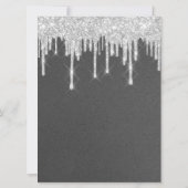 ウェディング イベント プログラム 灰色 シルバー ドリップス グリッター (裏面)