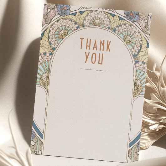 ウェディング インサート サンクス ヴィンテージ アートヌーボー インビテ 招待状