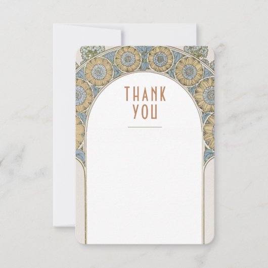 ウェディング インサート サンクス ヴィンテージ アールヌーヴォー インビテ 招待状 (正面)