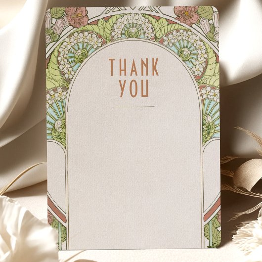 ウェディング インサート サンクス ヴィンテージ アールヌーヴォー インビテ 招待状