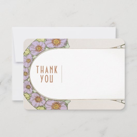 ウェディング インサート サンクス ヴィンテージ アールヌーヴォー インビテ 招待状 (正面)