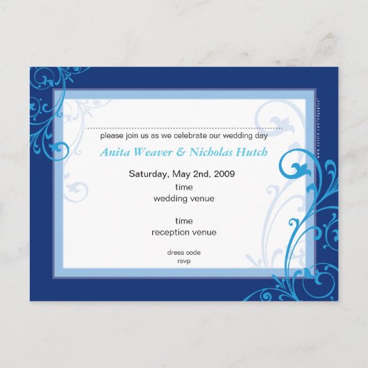 ウェディング・インビテーション :: すばらしい５ インビテーションポストカード (裏面)