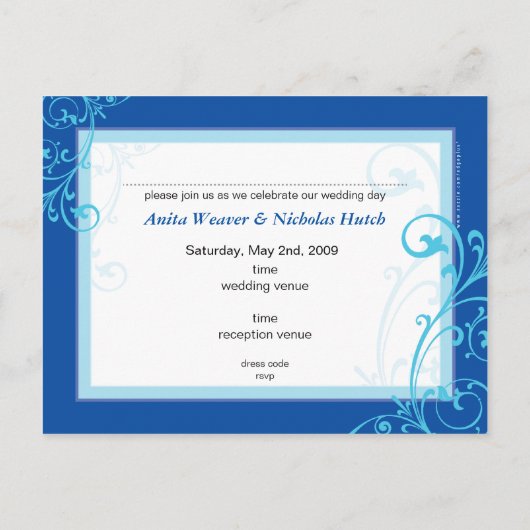 ウェディング・インビテーション :: 最高の６ インビテーションポストカード (裏面)