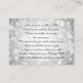 ウェディング ウィッシング ウェル シルバー ウィンター ワンダーランド エンクロージャーカード (裏面)