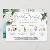 ウェディング ウィークエンドの予定 | 南国ビーチ 招待状 (正面/裏面)