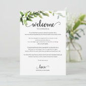 ウェディング ウィークエンドの行程 エレガントなグリーン 招待状 (スタンド正面)