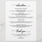 ウェディング ウィークエンドの行程 シンプル おしゃれ タイムライン (裏面)