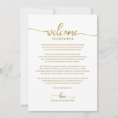 ウェディング ウィークエンド ウェルカムとスケジュール レター おしゃれ 招待状 (正面)