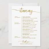 ウェディング ウィークエンド ウェルカムとスケジュール レター おしゃれ 招待状 (裏面)