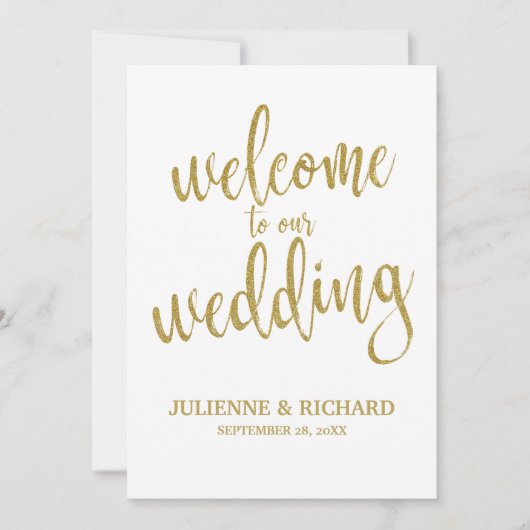 ウェディング ウェルカム ゴールド 手頃なウェディングサイン (正面)