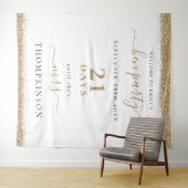 ウェディング ウェルカム ハン パーティー ゴールド グリッター デイズ タペストリー (インサイチュ(横))