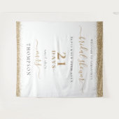 ウェディング ウェルカム ブライズ シャワー ゴールド グリッター デイズ タペストリー (正面(横))