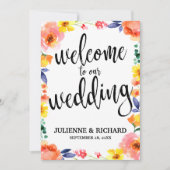 ウェディング ウェルカム ボヘミア フラワー 安価 サイン (正面)
