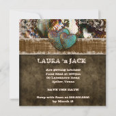 ウェディング　ウエスタン　スエード　エンゲージメント　バレンタイン 招待状 (裏面)