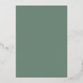 ウェディング ウォーターカラー グリーン Sage Green Gold 箔招待状 (裏面)