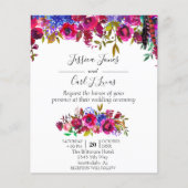 ウェディング ウォーターカラー ブライト フローラル ジュエル トーン 赤 (正面)