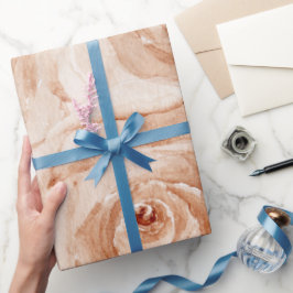 ウェディング ウォーターカラー ローズ モダン ベージュ パーティー ラッピングペーパー