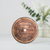 ウェディング ウッド カット ユニーク カスタム インビテーション (スタンド正面)