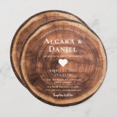 ウェディング ウッド カット ユニーク カスタム インビテーション (正面/裏面)