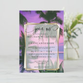 ウェディング | エキゾチック熱帯ナイトビーチ11a 招待状 (スタンド正面)