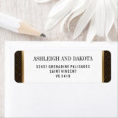 ウェディング |エレガント黒フォーマルの黄金の幾何学的 ラベル (インサイチュ)