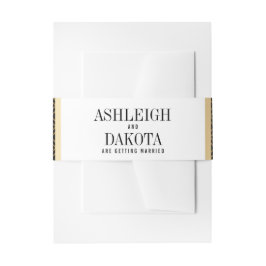 ウェディング |エレガント黒フォーマルの黄金の幾何学的 招待状ベリーバンド