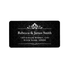 ウェディング エレガント アンティーク ダマスクの影 ラベル