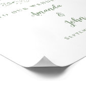 ウェディング エレガント カリグラフィー サージュグリーン ポスター (角)