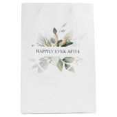 ウェディング エレガント グリーン ハッピーエバーアフター ミディアムペーパーバッグ (正面)