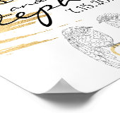 ウェディング エレガント ゴールド ブラック ポスター (角)